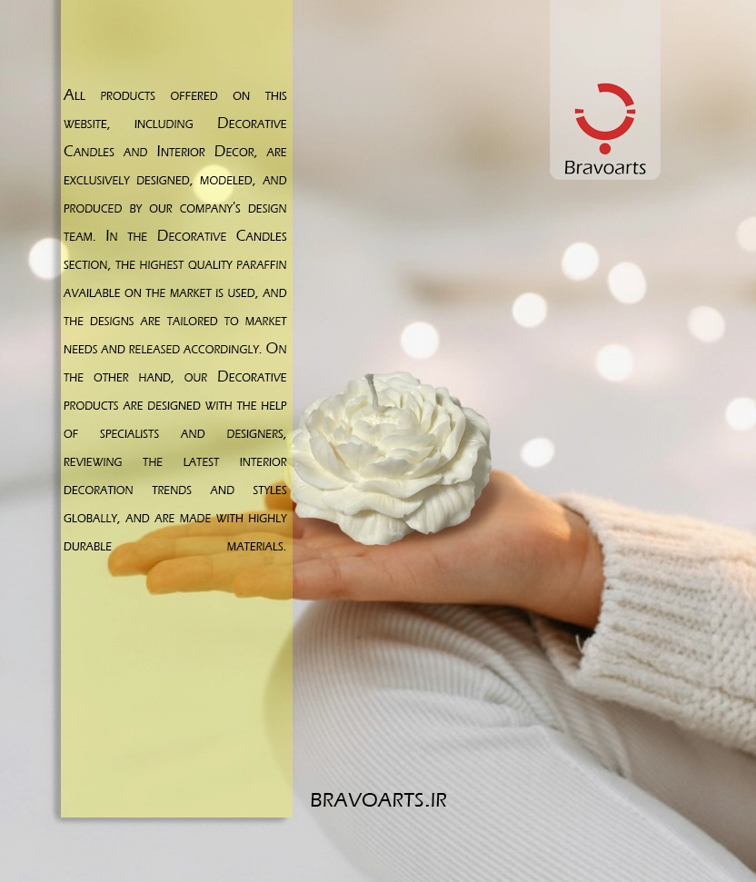brav2 شمع مدل آلاله-ranunculus - Image 2